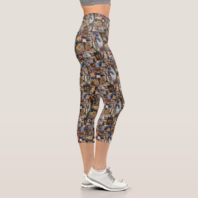 Leggings Capri Kitten Photo Collage, (Droite)