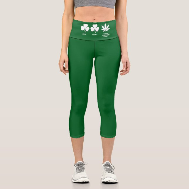 Leggings Capri La fête drôle de Saint-Patrick pour les gars  (Recto)