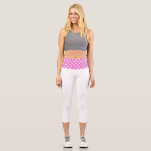 Leggings Capri lapin rose et blanc