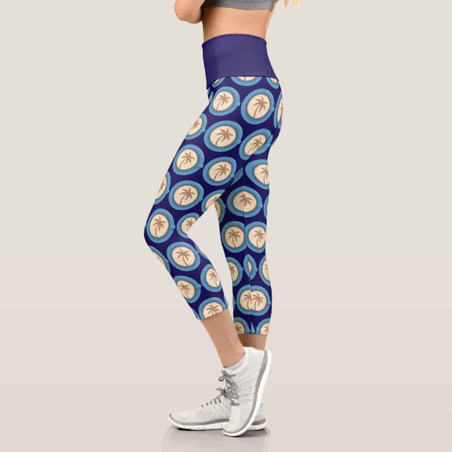 Leggings Capri Latte au café au palmier (Gauche)