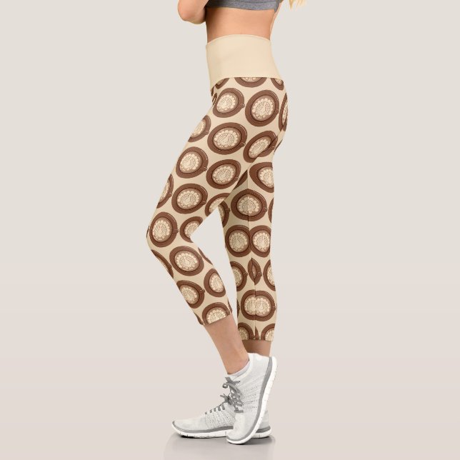 Leggings Capri Latte de Thanksgiving à la dinde (Gauche)