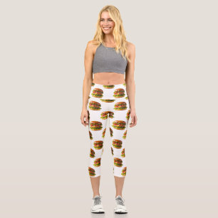 Leggings Capri Le cheeseburger appétissant de SlipperyJoe crousti