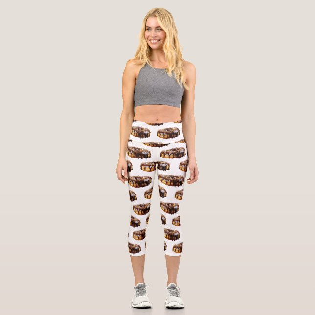 Leggings Capri Le donut décadent de SlipperyJoe's recouvert d'une (Recto)