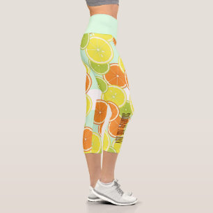 Leggings Capri Le Jour De La Pâque - Tranches De Fruits D'Agrumes