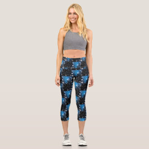 Leggings Capri Le Noël de SlipperyJoe, hiver magique paisible à