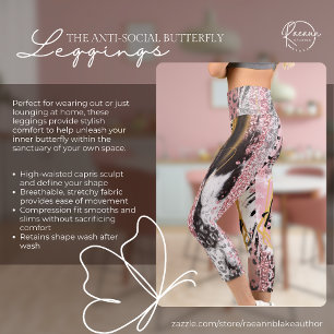 Leggings Capri Le papillon anti-social Capris haut taille