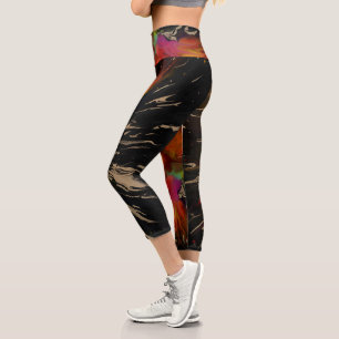 Leggings Capri Le Vol du Phénix – Renaissance Abstraite Ardente