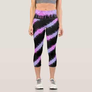 Leggings Capri Lecteurs de Parties scintillant pourpre spirale Lé