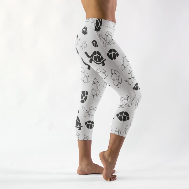 Leggings Capri Légendes de Capri de tortue noire (Créateur téléchargé)