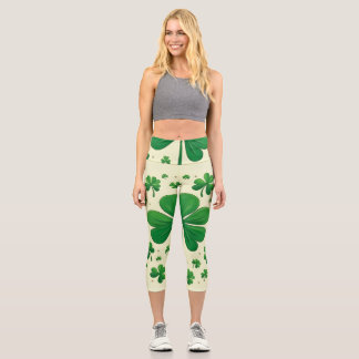 Leggings Capri Légendes de trèfle à quatre feuilles Lucky