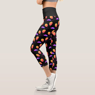 Leggings Capri Légendes d'impression à feuilles d'arbre à poires 