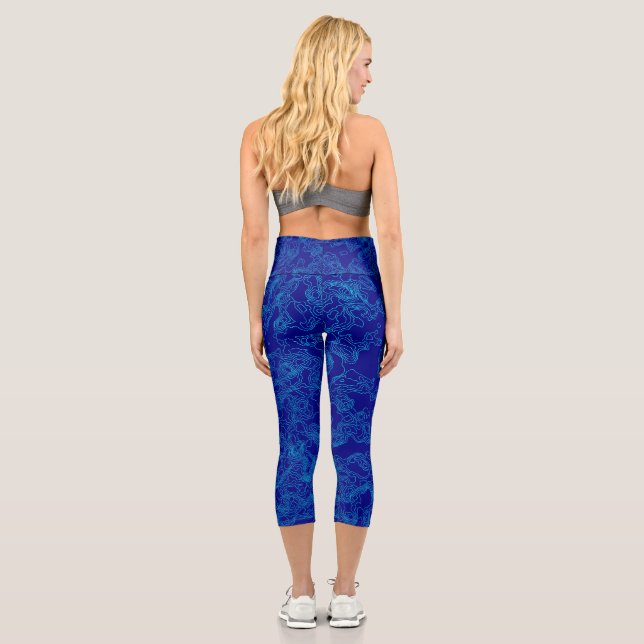 Leggings Capri Légendes du navigateur bleu (Verso)