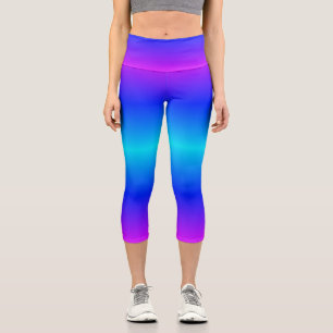 Leggings Capri Léger bleu néon Haute taille de jambe de Capri
