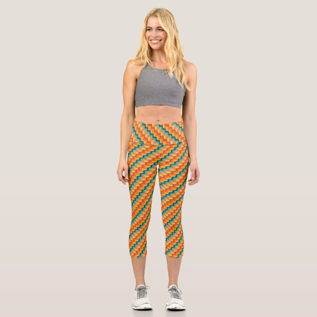 Leggings Capri legging capri à rayures en zigzag (Recto)