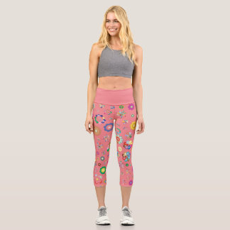Leggings Capri Legging court multi fleurs