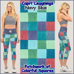 Leggings Capri LÉGUMES DE STYLE CAPRI - Patchwork couleur   Marin<br><div class="desc">(* REMARQUE * : Les images florales sur la ceinture peuvent être retirées, changées en image de votre choix, ou texte personnalisé.) Une image de style patchwork de Carrés de couleur est présentée sur ces Leggings colorés de style Capri. Disponible en cinq tailles pour femmes (XS, S, M, L, XL)....</div>