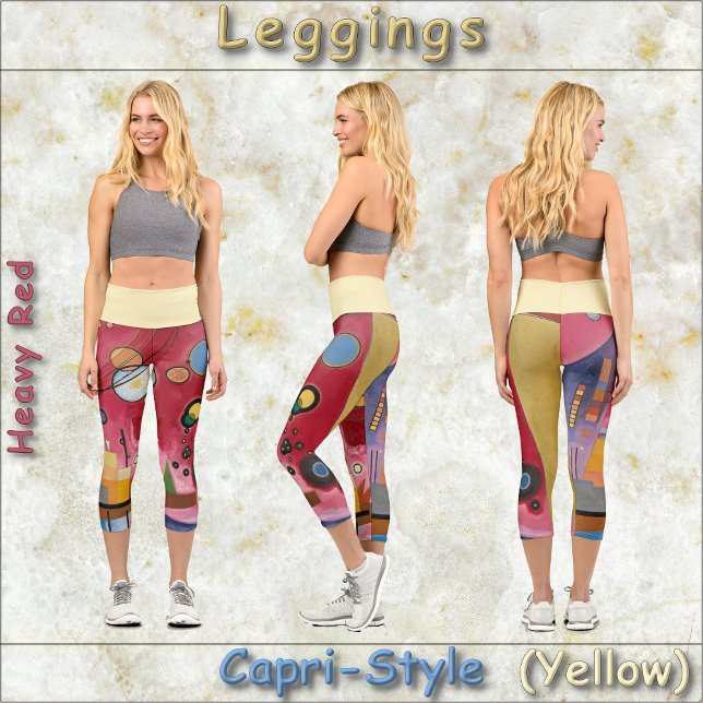 Leggings Capri LÉGUMES DE STYLE CAPRI -Rouge lourd -Abstrait +Jau (Créateur téléchargé)