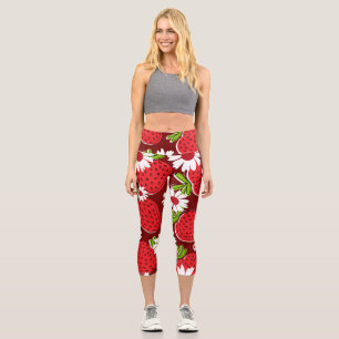Leggings Capri Légumineuses à fraise capri tendance