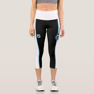 Leggings Capri Légumineuses rayées au logo blanc