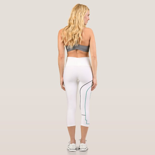 Leggings Capri Légumineuses recadrées blanches de marque Arberor  (Verso)