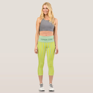 LEGGINGS CAPRI “LEMON-LIME” - CUSTOM HIGH-WAISTED CAPRI PANTS