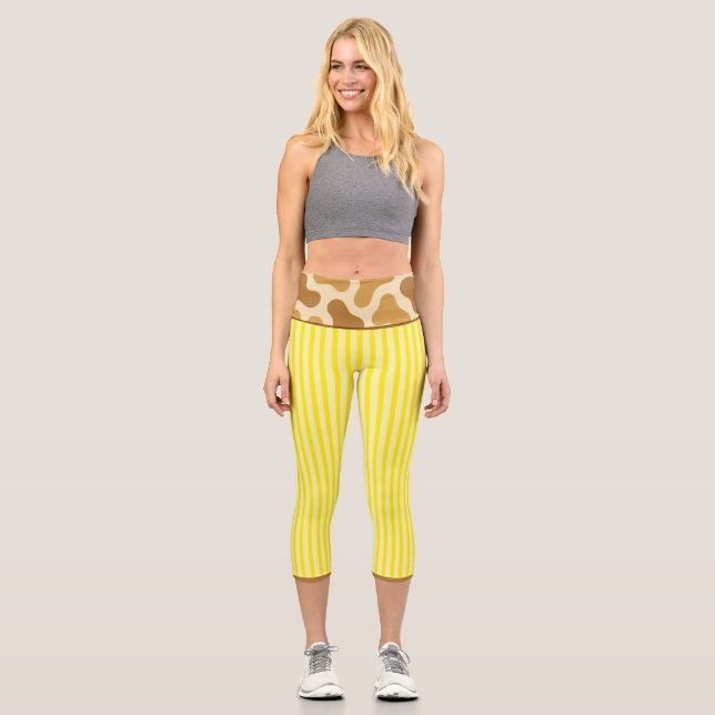 LEGGINGS CAPRI "LEMONADE SAFARI" - HIGH-WAISTED CAPRI PANTS (Recto)