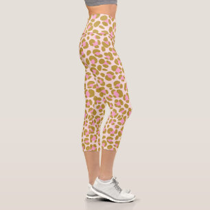 Leggings Capri Léopard Beige Sage rose