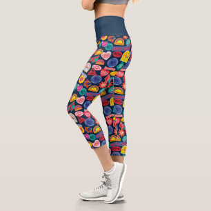 Leggings Capri L'équipe du suicide   Harley Quinn Motif d'insigne