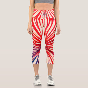 Leggings Capri Les 250 ans d'Amérique 1776-2026 Feux d'Artifice R