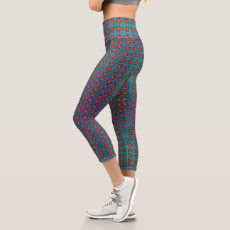 Leggings Capri Les fleurs rouges ont le blues