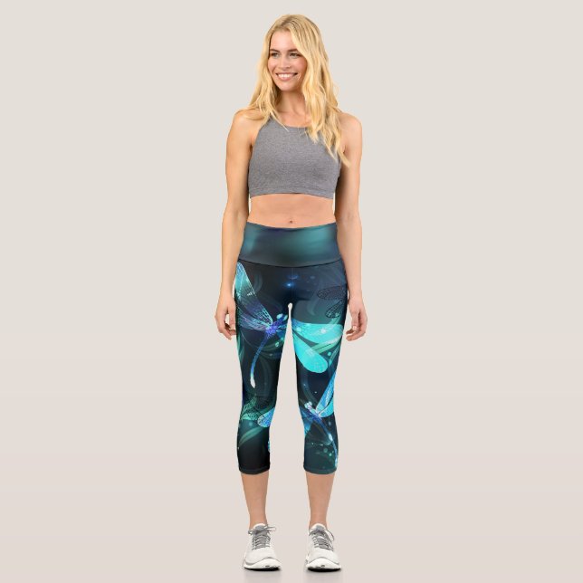 Leggings Capri Les libellules du lac (Recto)