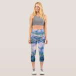 Leggings Capri Les nénuphars de Monet<br><div class="desc">S'il vous plaît visitez mon magasin pour un design plus intéressant et plus de choix de couleurs. => zazzle.com/iwheels*</div>