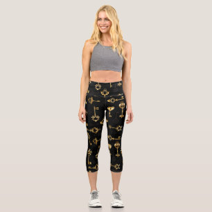 Leggings Capri Les Patters de Seamless avec Golden Keys