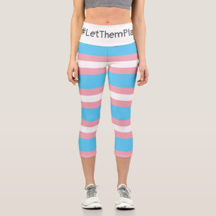 Leggings Capri #LetThemPlay Athlètes Transgenres Drapeau Trans