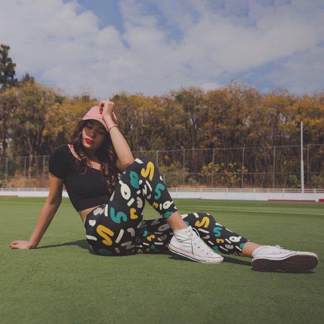 Leggings Capri Lettres amusantes (Créateur téléchargé)