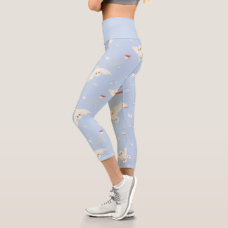 Leggings Capri Lettres et Livres de la Chouette Hedwige Motif