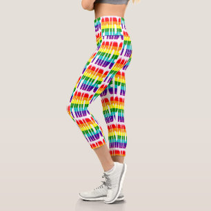 Leggings Capri LGBT Rainbow Motif de texte Gay pride LGBTQ