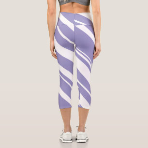 Leggings Capri Lignes d'art Abstrait pastel Pale Lavender violet