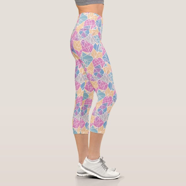 Leggings Capri Lignes de formes géométriques Abstraites Pastel co (Droite)