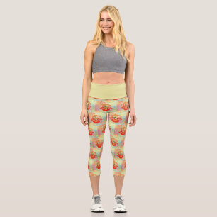 Leggings Capri Lime jaune et orange Iris Capris