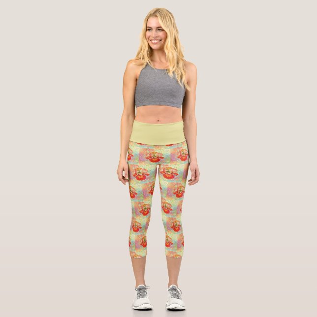 Leggings Capri Lime jaune et orange Iris Capris (Recto)