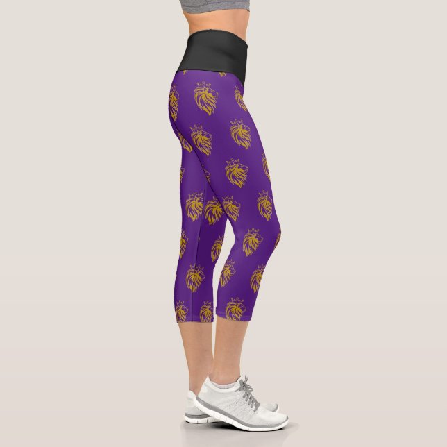 Leggings Capri Lion Avec Couronne - Style Or 2 (Droite)