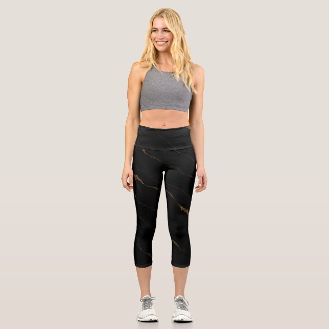 Leggings Capri Liquid Marble Luxe Pattern | Yoga de Luxe (Recto)