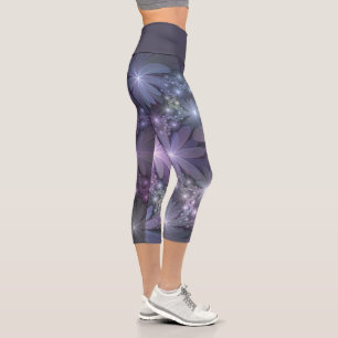 Leggings Capri Lit de fleurs Art Fractal Abstrait tendance brilla