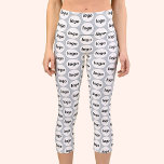 Leggings Capri Logo simple Motif commercial Poudre bleu<br><div class="desc">Logo simple design motif pour favoriser la fidélité de la marque et promouvoir votre petite entreprise. Remplacez le logo par le vôtre et modifiez la couleur arrière - plan dans l'outil de conception pour customiser.</div>