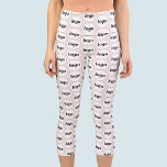 Leggings Capri Logo simple Motif d'entreprise rose pâle<br><div class="desc">Logo simple design motif pour favoriser la fidélité de la marque et promouvoir votre petite entreprise. Remplacez le logo par le vôtre et modifiez la couleur arrière - plan dans l'outil de conception pour customiser.</div>