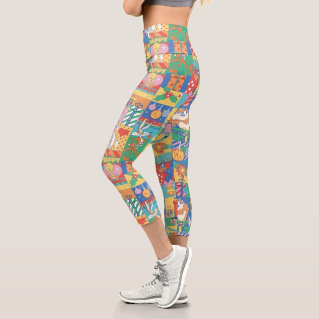 Leggings Capri LOONEY TUNES™ | Joyeuses fêtes Motif de Noël (Gauche)