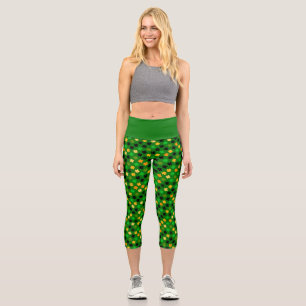 Leggings Capri Lucky Clover Green