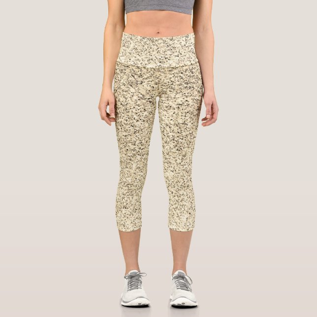 Leggings Capri Lumière dorée paillettes scintillantes (Recto)