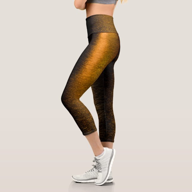 Leggings Capri Lumières Abstraites mer brillant bronzé réflexion (Gauche)